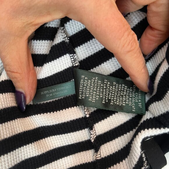 Ralph Lauren Knit Waffle Cotton stripe Hooded Top S - Picture 10 of 12